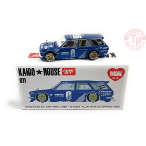 DATSUN KAIDO 510 WAGON-BLUE 1/64 KHMG011 Mini Gt