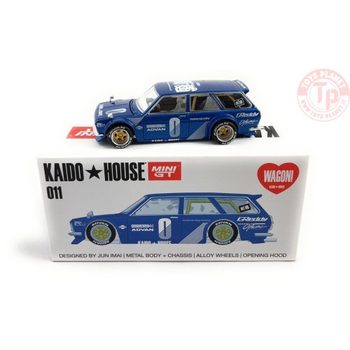 DATSUN KAIDO 510 WAGON-BLUE 1/64 KHMG011 Mini Gt