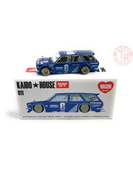 DATSUN KAIDO 510 WAGON-BLUE 1/64 KHMG011 Mini Gt