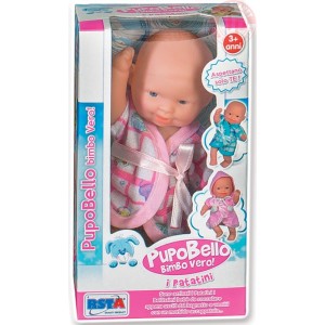 PUPO BELLO BIMBO VERO-FAMMI IL BAGNETTO E FAMMI GIOCARE-3+ 9995 RIGHE ROSA GIOCATTOLI