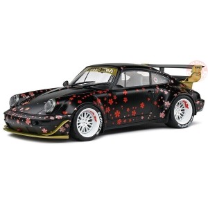 PORSCHE 911 964 RWB AOKI BODYKIT 2021 BLACK RED 1:18 SL1807507 SOLIDO