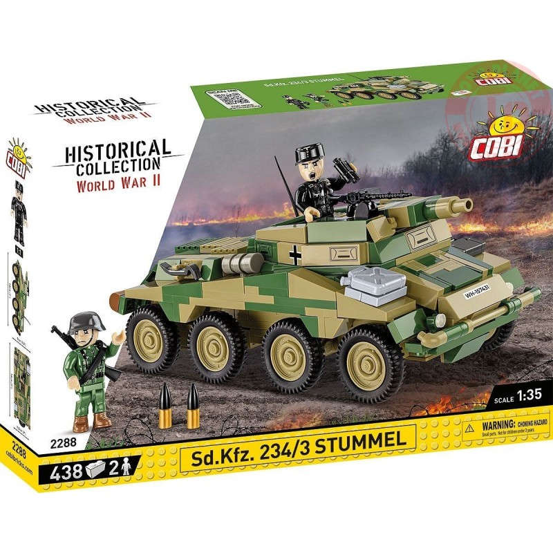 COBI Sd.Kfz.234/2 Stummel – Set Di Costruzioni In Scala 1:35, 438 Pezzi, Veicolo Militare Tedesco WWII Con 2 Figure