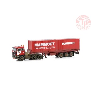 DAF 3300 CLASSIC FLATBED TRAILER - 3 AXLE + 2X 20FT CONTAINER MAMMOET WSI 410303 WSI MODELS
