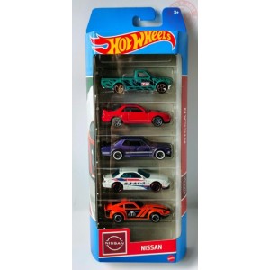 PACCO DA 5 PEZZI NISSAN HOT WHEELS 1/64 HOT WHEELS HLY73 HOT WHEELS