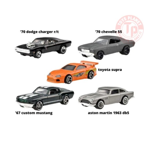 PACCO DA 5 PEZZI FAST & FURIOS HOT WHEELS 1/64 HOT WHEELS HLY70 HOT WHEELS