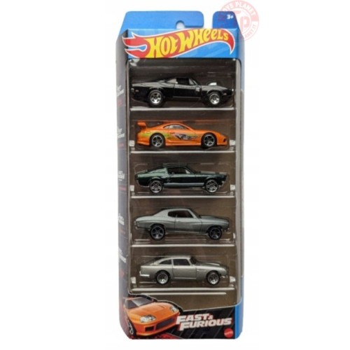 PACCO DA 5 PEZZI FAST & FURIOS HOT WHEELS 1/64 HOT WHEELS HLY70 HOT WHEELS