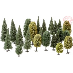 FORESTA MISTA E BOSCO MISTO-25 PEZZI 6,5x15 CM NOCH 26312 MATERIALE DIORAMI