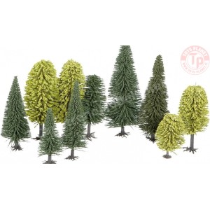 FORESTA MISTA E BOSCO MISTO-10 PEZZI 6,5x15 CM NOCH 26412 MATERIALE DIORAMI