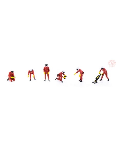 PIT CREW FIGURES-RED 1/64 T64F-007-RED TARMAC WORKS PIT CREW FIGURES-RED 1/64 T64F-007-RED TARMAC WORKS