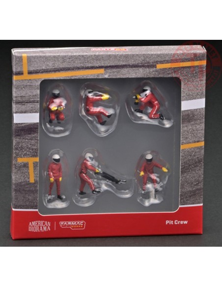 PIT CREW FIGURES-RED 1/64 T64F-007-RED TARMAC WORKS
