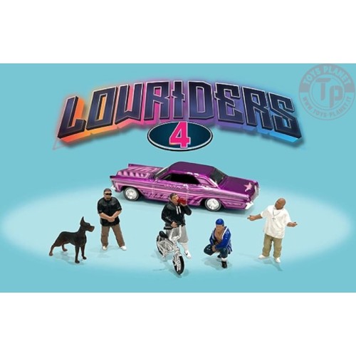 LOWRIDER 4 FIGURE SET 1/64 AD-76506MJ AMERICAN DIORAMA