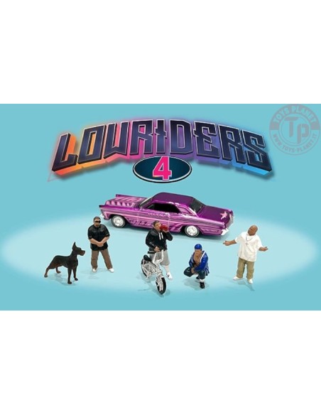 LOWRIDER 4 FIGURE SET 1/64 AD-76506MJ AMERICAN DIORAMA