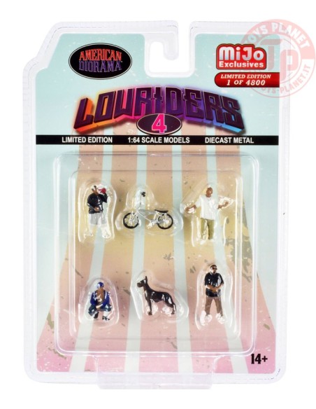 LOWRIDER 4 FIGURE SET 1/64 AD-76506MJ AMERICAN DIORAMA
