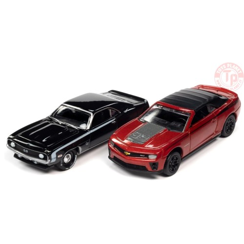 1969 CHEVY CAMARO SS-2013 CHEVY CAMARO ZL1 CONVERTIBLE 1/64 JLSP320A JOHNNY LIGHTNING 1:64