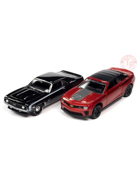 1969 CHEVY CAMARO SS-2013 CHEVY CAMARO ZL1 CONVERTIBLE 1/64 JLSP320A JOHNNY LIGHTNING 1:64