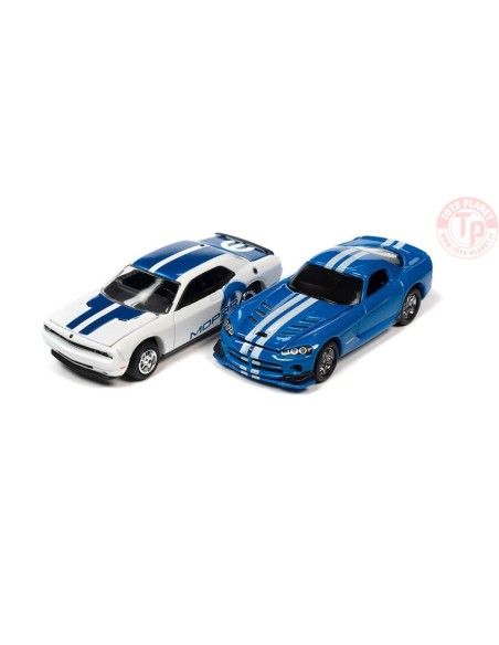 2014 DODGE CHALLENGER R/T-2008 DODGE VIPER SRT10 1/64 JLSP319A JOHNNY LIGHTNING 1:64