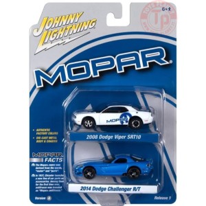 2014 DODGE CHALLENGER R/T-2008 DODGE VIPER SRT10 1/64 JLSP319A JOHNNY LIGHTNING 1:64