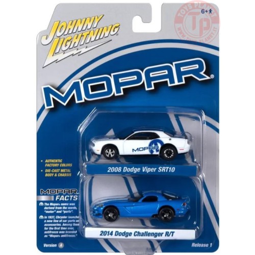 2014 DODGE CHALLENGER R/T-2008 DODGE VIPER SRT10 1/64 JLSP319A JOHNNY LIGHTNING 1:64
