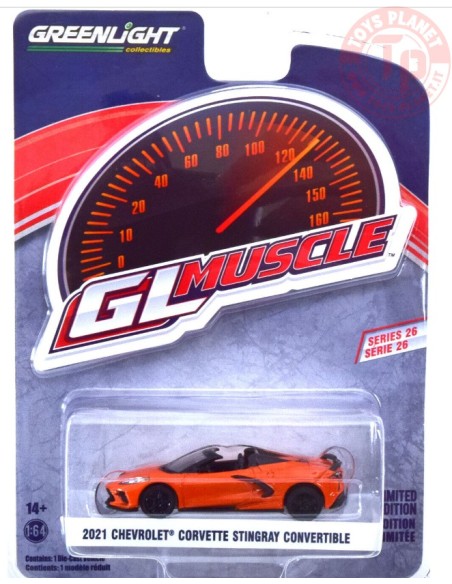 2021 CHEVROLET CORVETTE STINGRAY CONVERTIBLE 1/64 13310-F GREENLIGHT