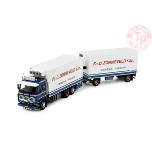 Scania 143 motorwagen met schamelaanhanger Zonneveld D. TEKNO 85124 TEKNO
