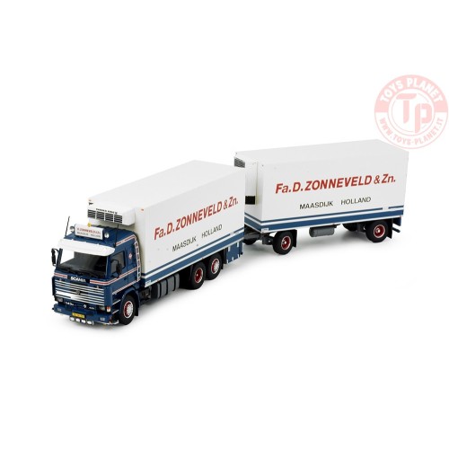 Scania 143 motorwagen met schamelaanhanger Zonneveld D. TEKNO 85124 TEKNO