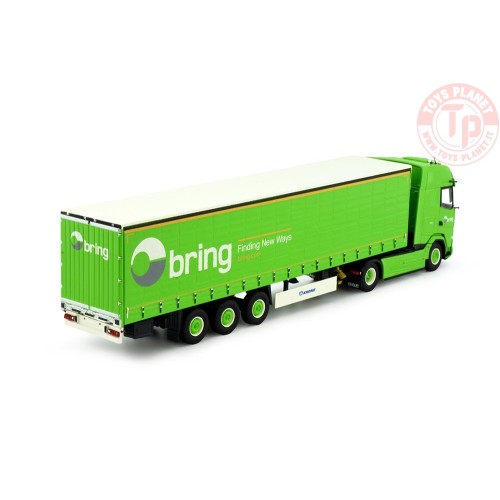 DAF XG+ met 3-assige schuifzeilen oplegger Bring TEKNO 85099 TEKNO