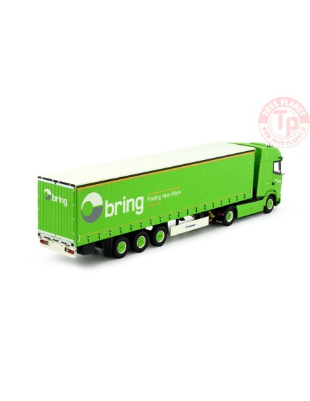 DAF XG+ met 3-assige schuifzeilen oplegger Bring TEKNO 85099 TEKNO
