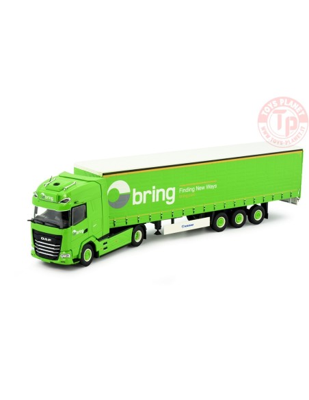 DAF XG+ met 3-assige schuifzeilen oplegger Bring TEKNO 85099 TEKNO
