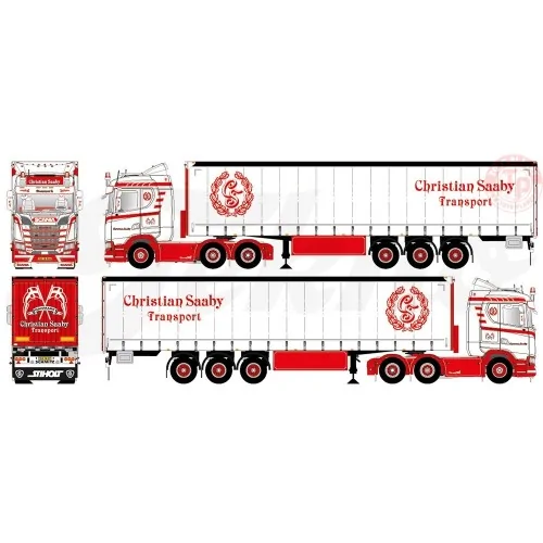 Scania Next Gen S-serie 6x2 met schuifzeilentrailer Christian Saaby TEKNO 85096 TEKNO