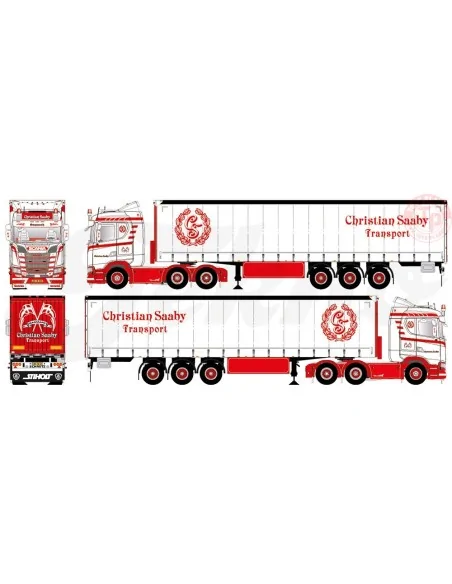 Scania Next Gen S-serie 6x2 met schuifzeilentrailer Christian Saaby TEKNO 85096 TEKNO Scania Next Gen S-serie 6x2 met schuifzeilentrailer Christian Saaby TEKNO 85096 TEKNO