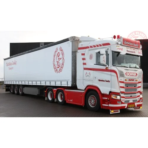 Scania Next Gen S-serie 6x2 met schuifzeilentrailer Christian Saaby TEKNO 85096 TEKNO