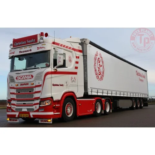 Scania Next Gen S-serie 6x2 met schuifzeilentrailer Christian Saaby TEKNO 85096 TEKNO