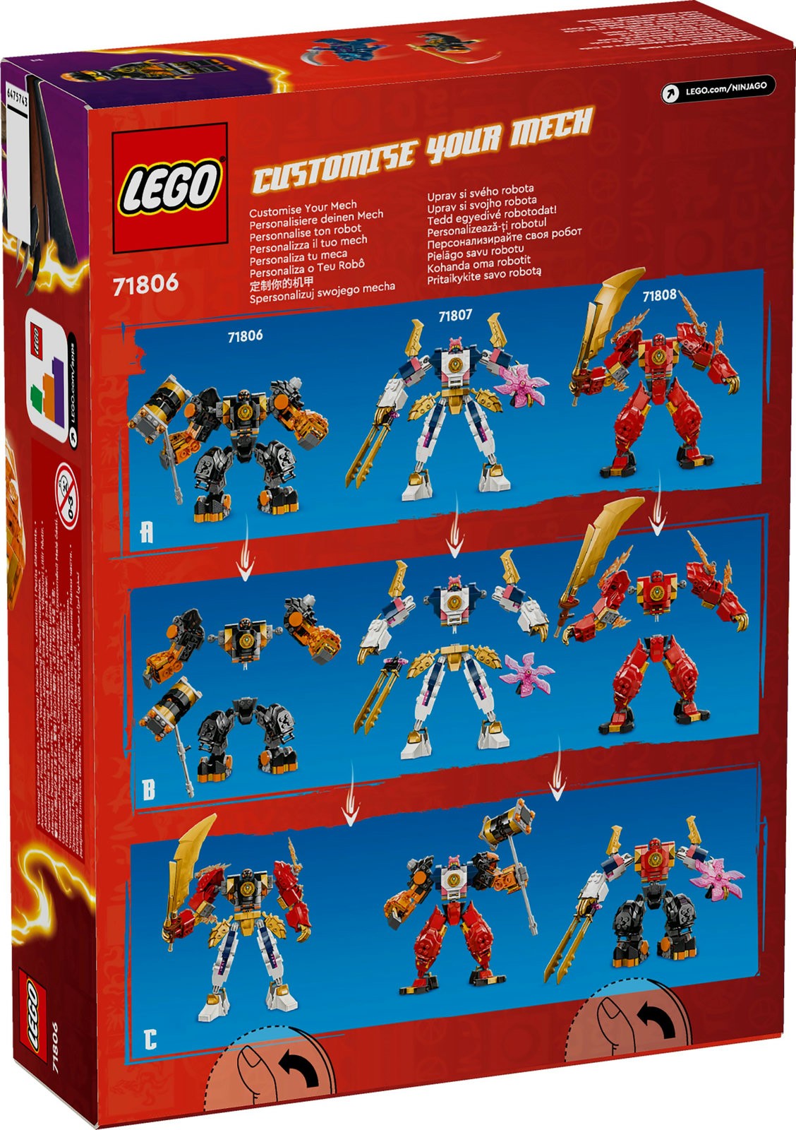 LEGO NINJAGO 71806 Mech elemento Terra di Cole LEGO