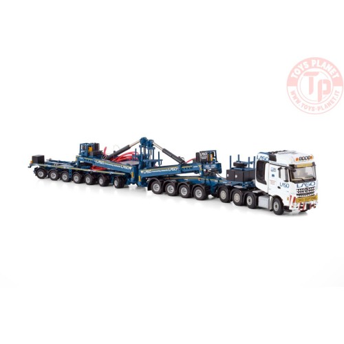 MERCEDES-BENZ AROCS MP4 SLT BIGSPACE 8X4 MEGA WINDMILL TRAILER - 7 AXLE + DOLLY - 4 AXLE LASO WSI 01-4066 WSI MODELS