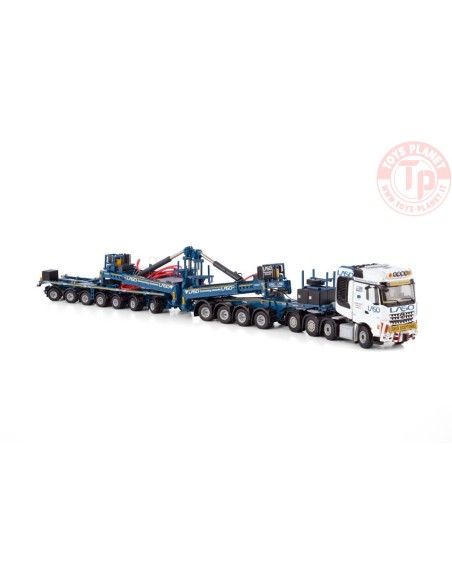 MERCEDES-BENZ AROCS MP4 SLT BIGSPACE 8X4 MEGA WINDMILL TRAILER - 7 AXLE + DOLLY - 4 AXLE LASO WSI 01-4066 WSI MODELS