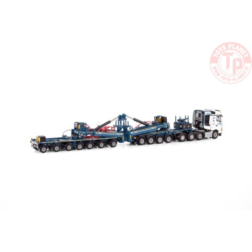 MERCEDES-BENZ AROCS MP4 SLT BIGSPACE 8X4 MEGA WINDMILL TRAILER - 7 AXLE + DOLLY - 4 AXLE LASO WSI 01-4066 WSI MODELS