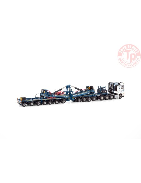 MERCEDES-BENZ AROCS MP4 SLT BIGSPACE 8X4 MEGA WINDMILL TRAILER - 7 AXLE + DOLLY - 4 AXLE LASO WSI 01-4066 WSI MODELS