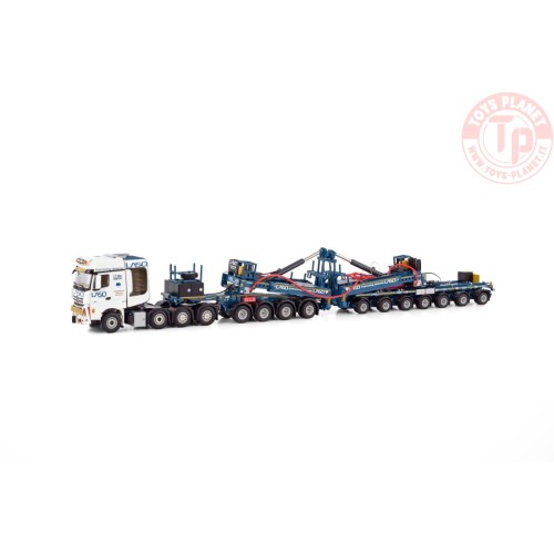 MERCEDES-BENZ AROCS MP4 SLT BIGSPACE 8X4 MEGA WINDMILL TRAILER - 7 AXLE + DOLLY - 4 AXLE LASO WSI 01-4066 WSI MODELS