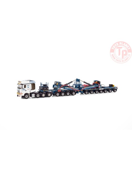MERCEDES-BENZ AROCS MP4 SLT BIGSPACE 8X4 MEGA WINDMILL TRAILER - 7 AXLE + DOLLY - 4 AXLE LASO WSI 01-4066 WSI MODELS