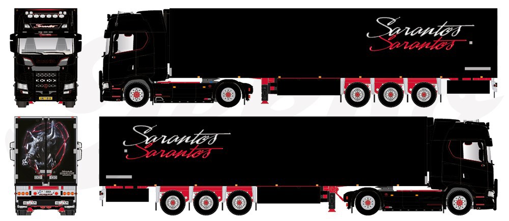Camion Miniature Scania S Tps SARANTOS Tekno à L'échelle 1/50 - Modèle Réduit Neuf, Collection Transport