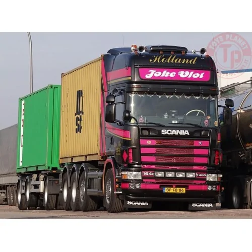 SCANIA R4 TOPLINE 8X2 TAG AXLE RIGED DRAWBAR CONTAINER COMBI - 7 AXLE + 2X 20FT TANKCONTAINER JOKE VLOT TRANSPORT WSI 01-3954...