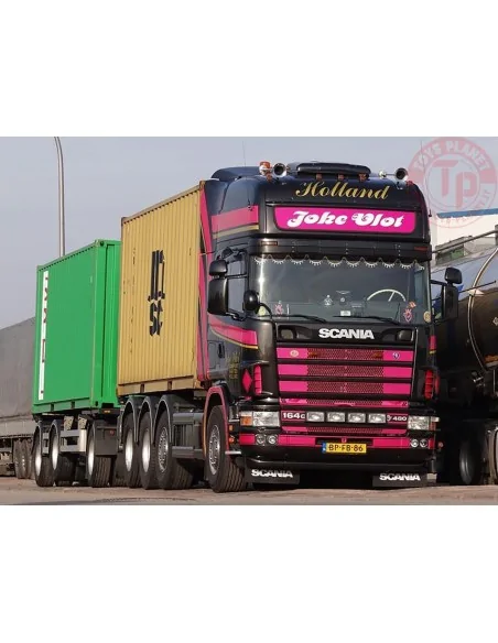 SCANIA R4 TOPLINE 8X2 TAG AXLE RIGED DRAWBAR CONTAINER COMBI - 7 AXLE + 2X 20FT TANKCONTAINER JOKE VLOT TRANSPORT WSI 01-3954...