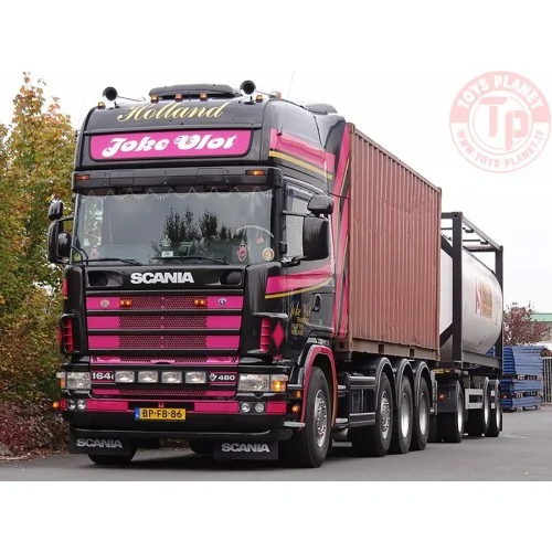SCANIA R4 TOPLINE 8X2 TAG AXLE RIGED DRAWBAR CONTAINER COMBI - 7 AXLE + 2X 20FT TANKCONTAINER JOKE VLOT TRANSPORT WSI 01-3954...