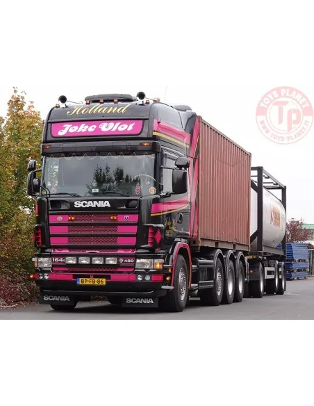 SCANIA R4 TOPLINE 8X2 TAG AXLE RIGED DRAWBAR CONTAINER COMBI - 7 AXLE + 2X 20FT TANKCONTAINER JOKE VLOT TRANSPORT WSI 01-3954...