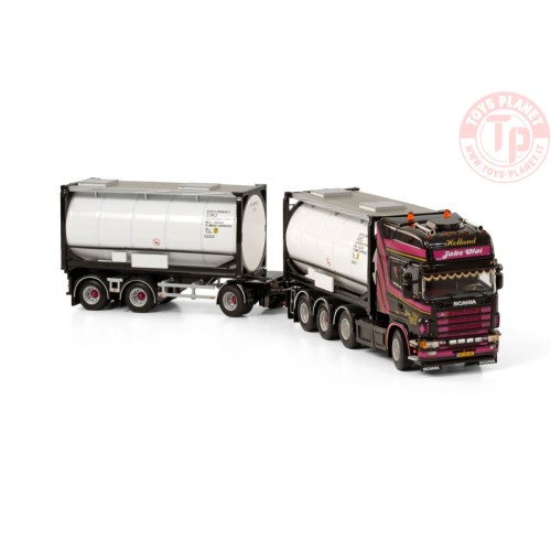 SCANIA R4 TOPLINE 8X2 TAG AXLE RIGED DRAWBAR CONTAINER COMBI - 7 AXLE + 2X 20FT TANKCONTAINER JOKE VLOT TRANSPORT WSI 01-3954...