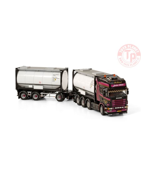 SCANIA R4 TOPLINE 8X2 TAG AXLE RIGED DRAWBAR CONTAINER COMBI - 7 AXLE + 2X 20FT TANKCONTAINER JOKE VLOT TRANSPORT WSI 01-3954...