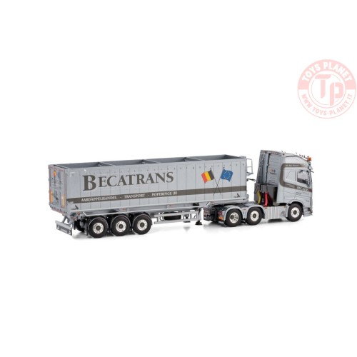 VOLVO FH5 GLOBETROTTER XL 6X2 TWINSTEER VOLUME TIPPER TRAILER - 3 AXLE - BECATRANS BV WSI 01-3918 WSI MODELS
