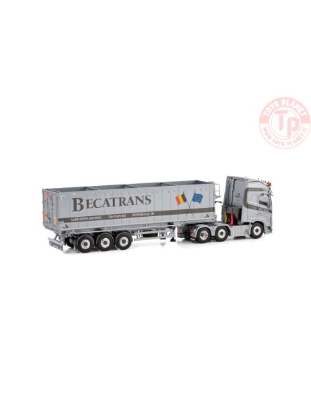 VOLVO FH5 GLOBETROTTER XL 6X2 TWINSTEER VOLUME TIPPER TRAILER - 3 AXLE - BECATRANS BV WSI 01-3918 WSI MODELS