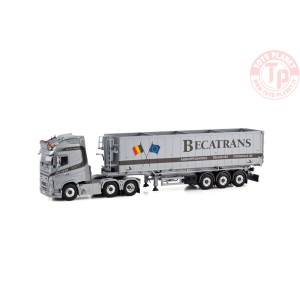 VOLVO FH5 GLOBETROTTER XL 6X2 TWINSTEER VOLUME TIPPER TRAILER - 3 AXLE - BECATRANS BV WSI 01-3918 WSI MODELS