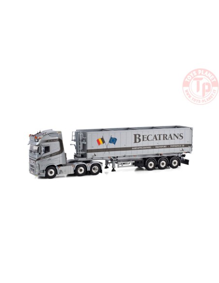VOLVO FH5 GLOBETROTTER XL 6X2 TWINSTEER VOLUME TIPPER TRAILER - 3 AXLE - BECATRANS BV WSI 01-3918 WSI MODELS